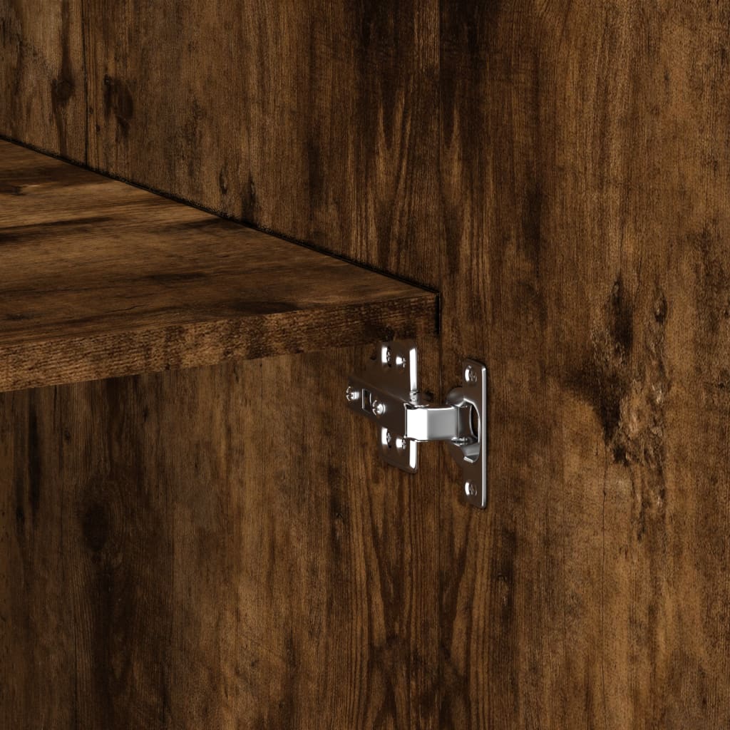 Hoge kast 70x42,5x185 cm bewerkt hout gerookt eikenkleurig