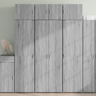 Hoge kast 70x42,5x185 cm bewerkt hout grijs
