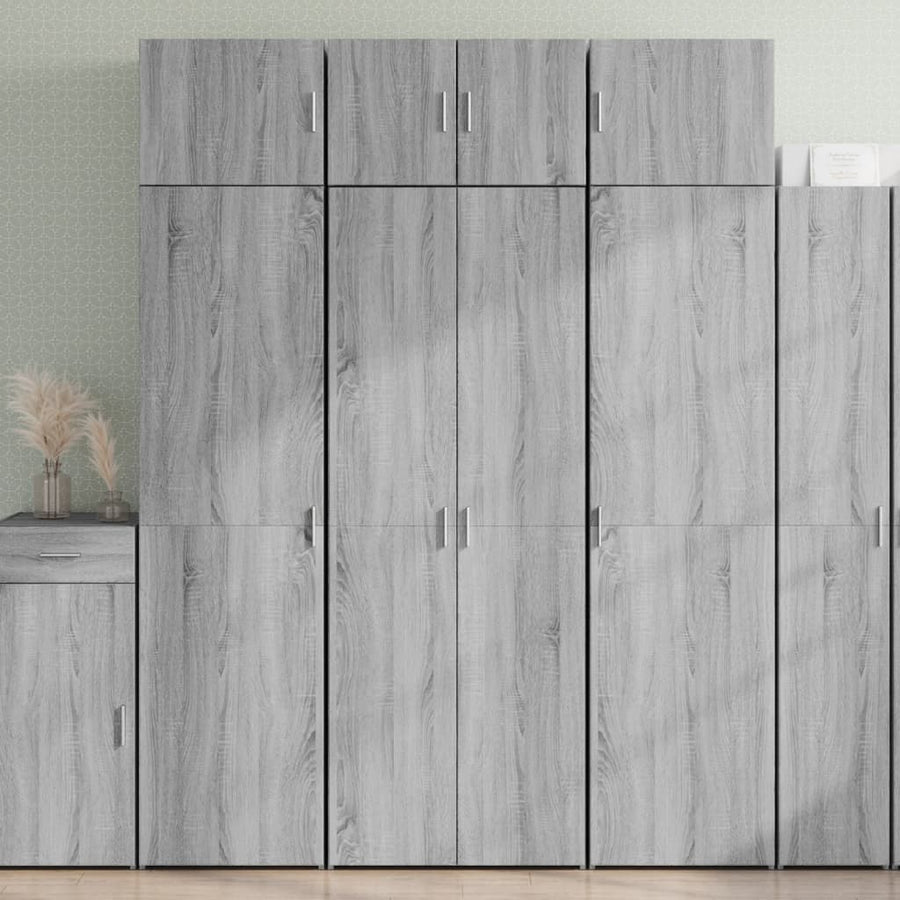 Hoge kast 70x42,5x185 cm bewerkt hout grijs sonoma eikenkleurig