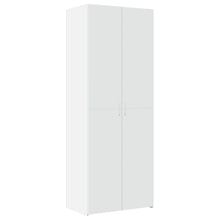 Hoge kast 70x42,5x185 cm bewerkt hout wit