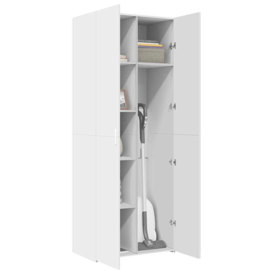 Hoge kast 70x42,5x185 cm bewerkt hout wit