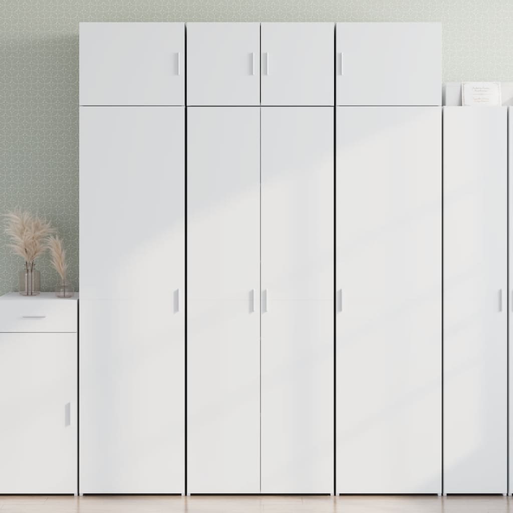 Hoge kast 70x42,5x185 cm bewerkt hout wit