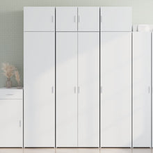 Hoge kast 70x42,5x185 cm bewerkt hout wit