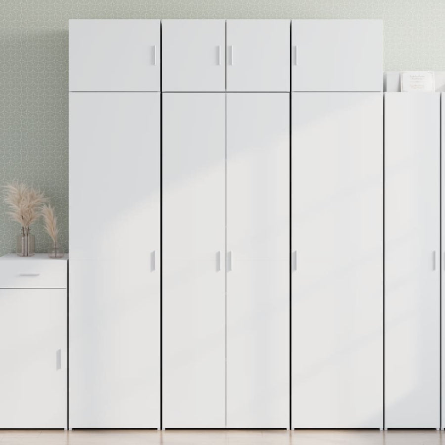 Hoge kast 70x42,5x185 cm bewerkt hout wit