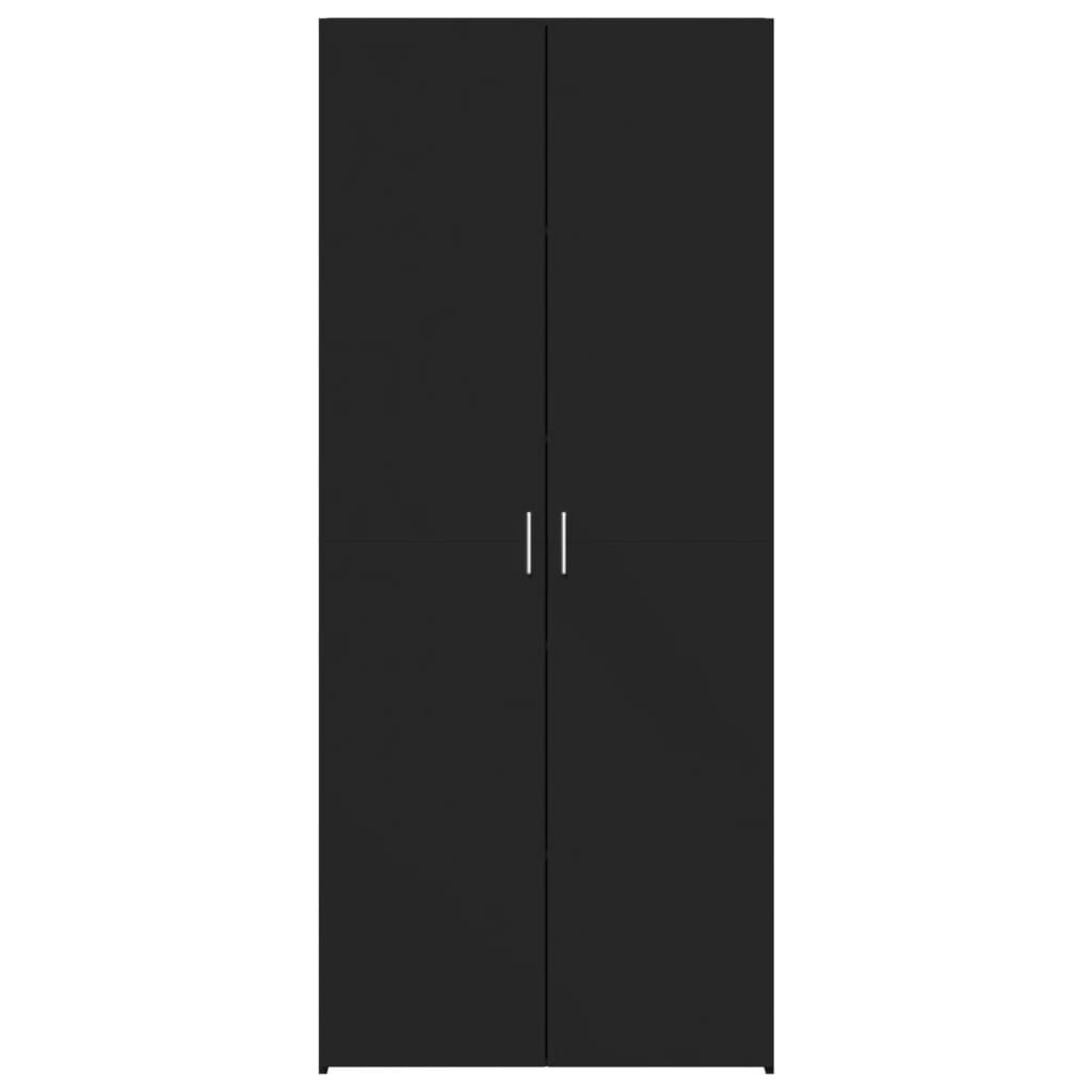 Hoge kast 70x42,5x185 cm bewerkt hout zwart