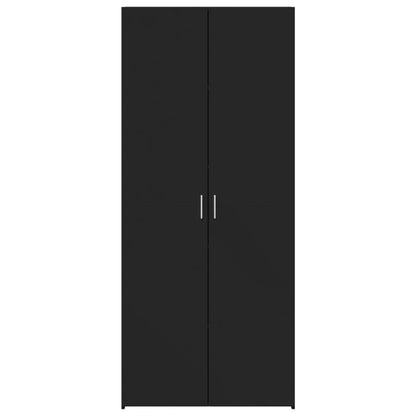 Hoge kast 70x42,5x185 cm bewerkt hout zwart