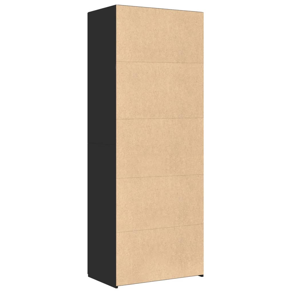 Hoge kast 70x42,5x185 cm bewerkt hout zwart