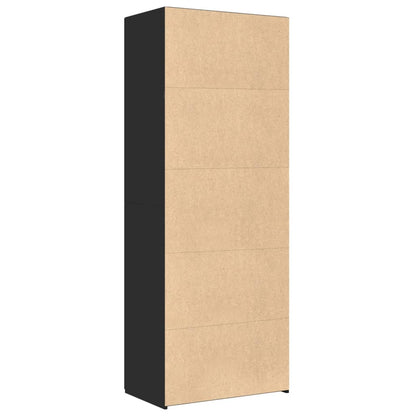 Hoge kast 70x42,5x185 cm bewerkt hout zwart