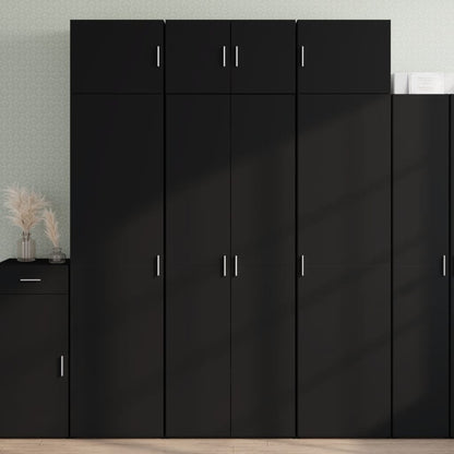 Hoge kast 70x42,5x185 cm bewerkt hout zwart