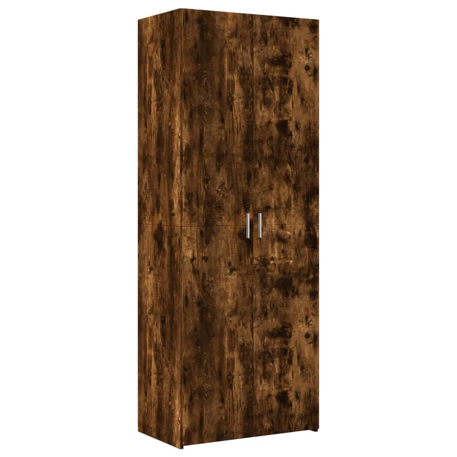 Hoge kast 70x42,5x185 cm bewerkt hout gerookt eikenkleurig