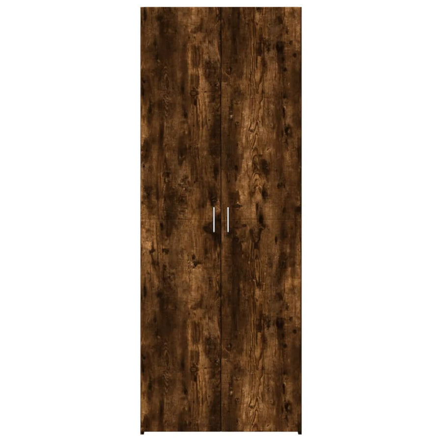 Hoge kast 70x42,5x185 cm bewerkt hout gerookt eikenkleurig