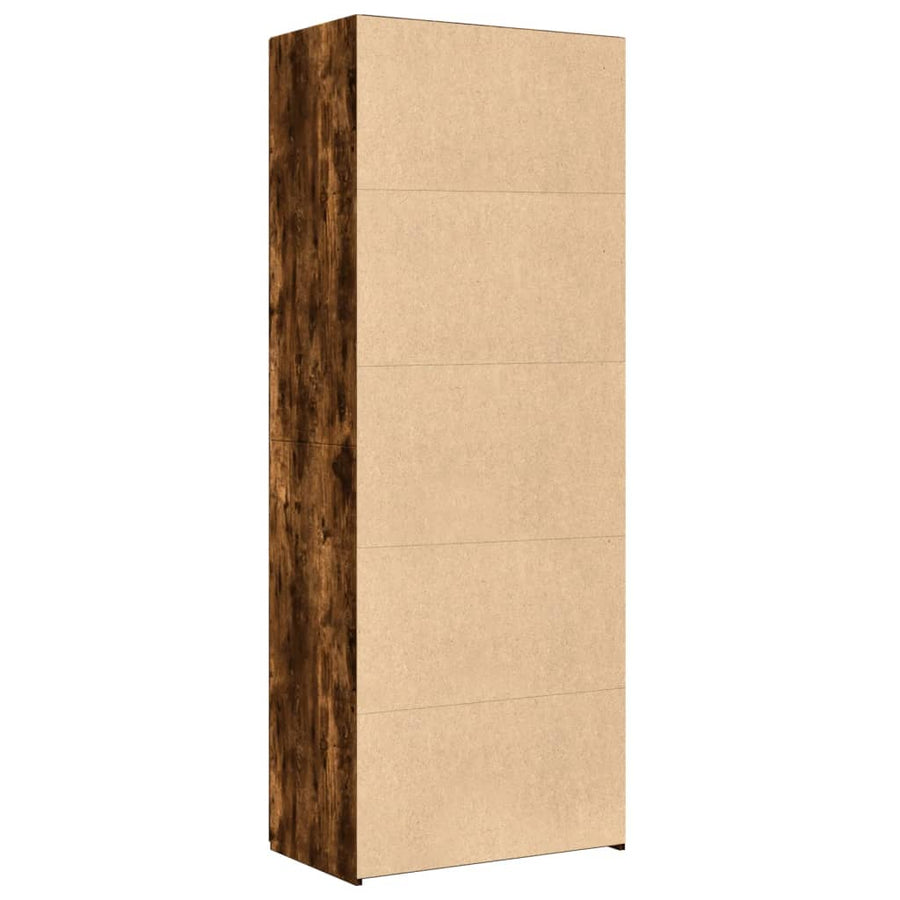 Hoge kast 70x42,5x185 cm bewerkt hout gerookt eikenkleurig