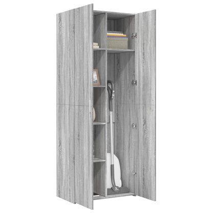 Hoge kast 70x42,5x185 cm bewerkt hout grijs sonoma eikenkleurig