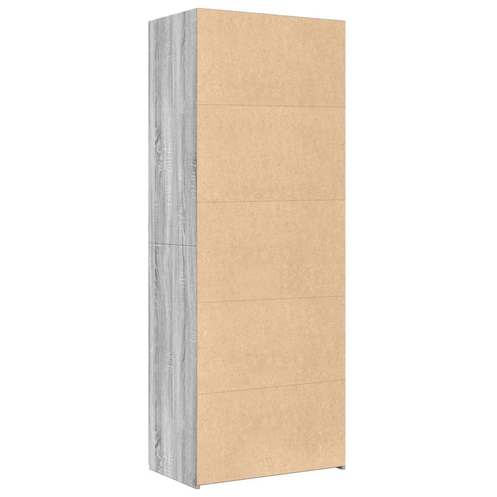 Hoge kast 70x42,5x185 cm bewerkt hout grijs sonoma eikenkleurig