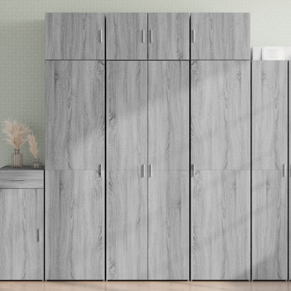 Hoge kast 70x42,5x185 cm bewerkt hout grijs sonoma eikenkleurig
