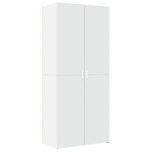 Hoge kast 80x42,5x185 cm bewerkt hout wit