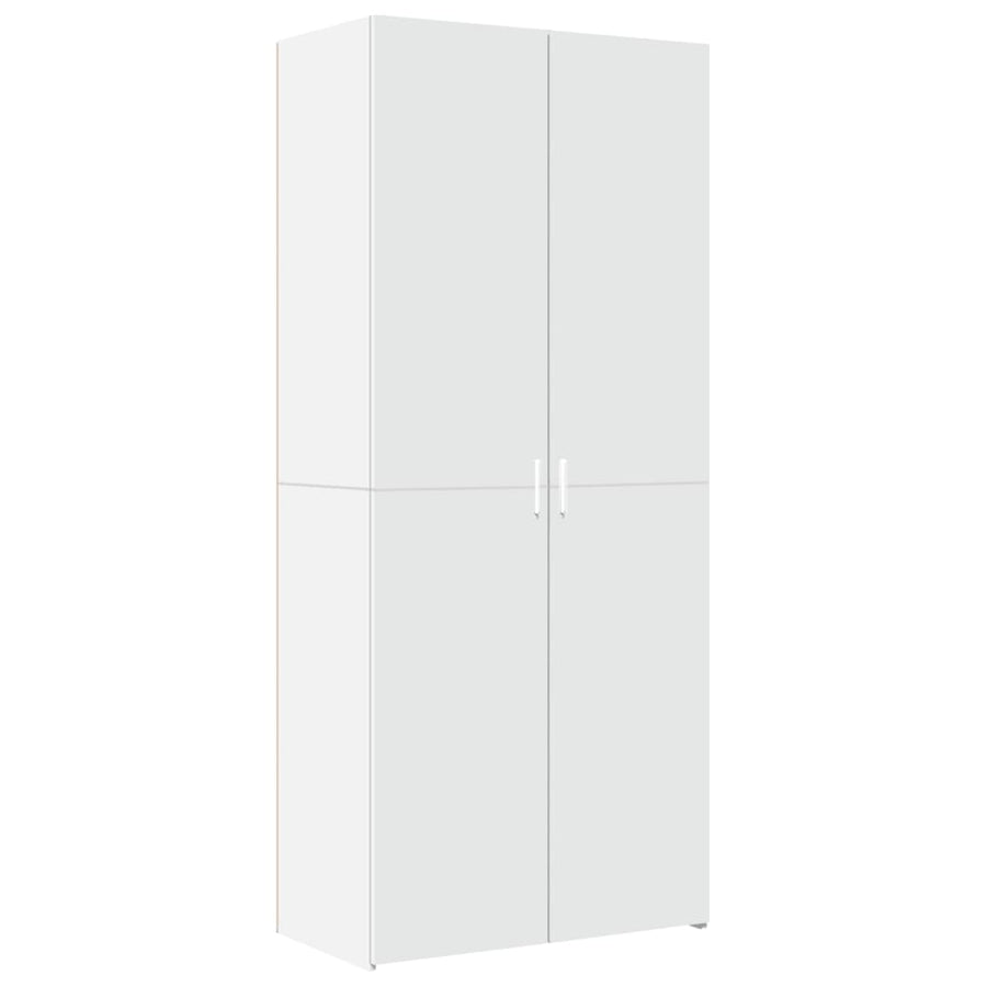 Hoge kast 80x42,5x185 cm bewerkt hout wit