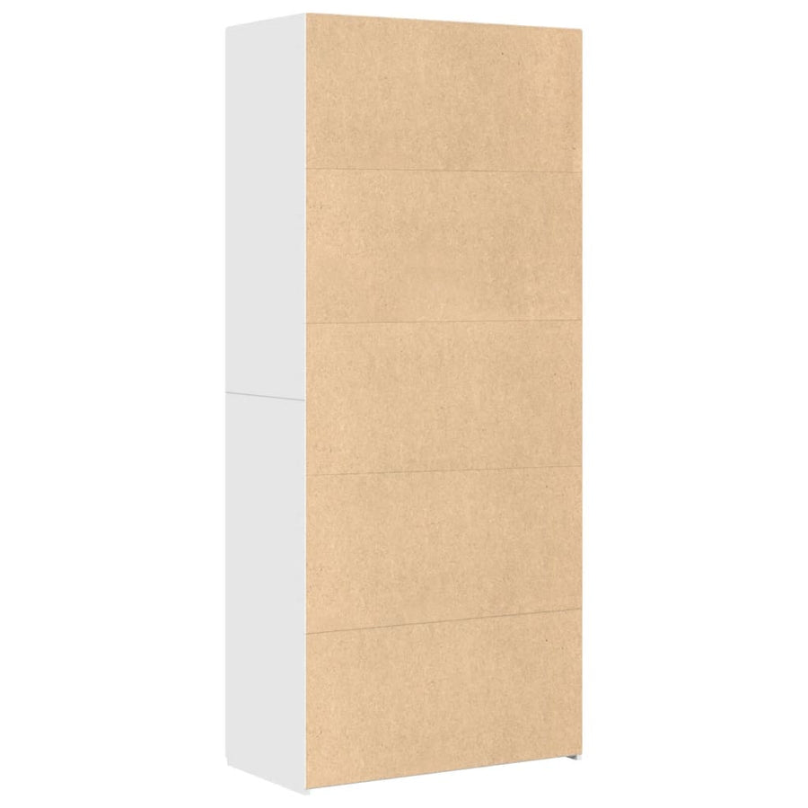 Hoge kast 80x42,5x185 cm bewerkt hout wit
