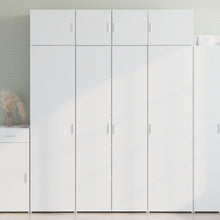 Hoge kast 80x42,5x185 cm bewerkt hout wit