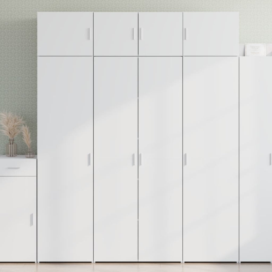 Hoge kast 80x42,5x185 cm bewerkt hout wit