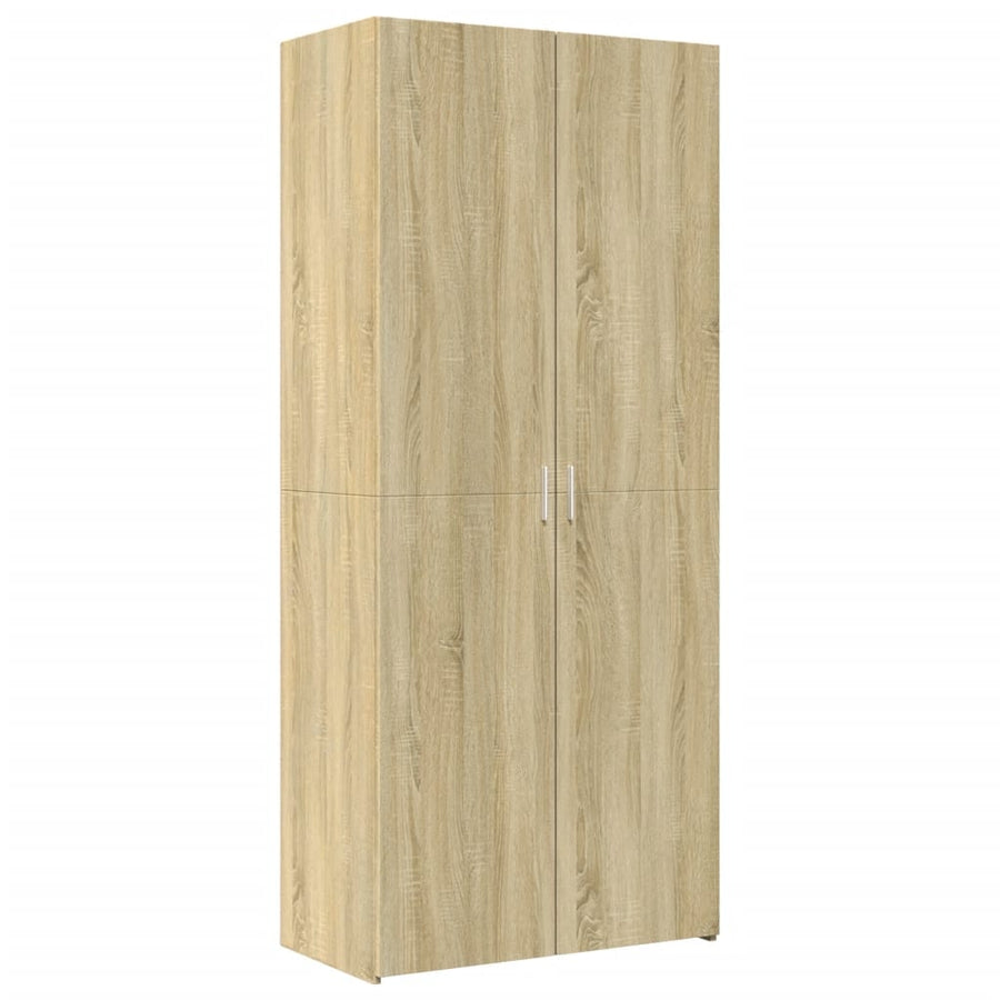 Hoge kast 80x42,5x185 cm bewerkt hout sonoma eikenkleurig