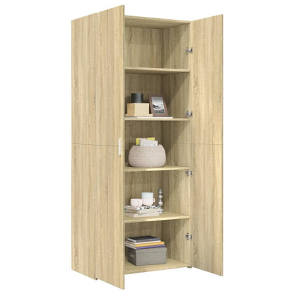 Hoge kast 80x42,5x185 cm bewerkt hout sonoma eikenkleurig
