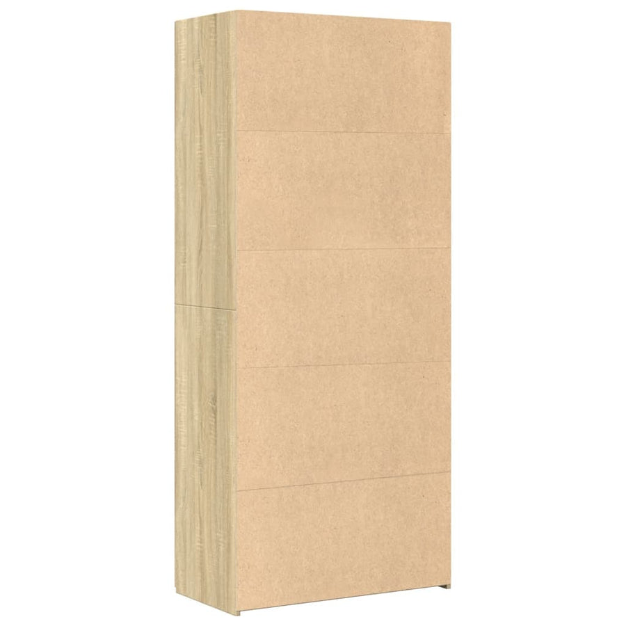 Hoge kast 80x42,5x185 cm bewerkt hout sonoma eikenkleurig
