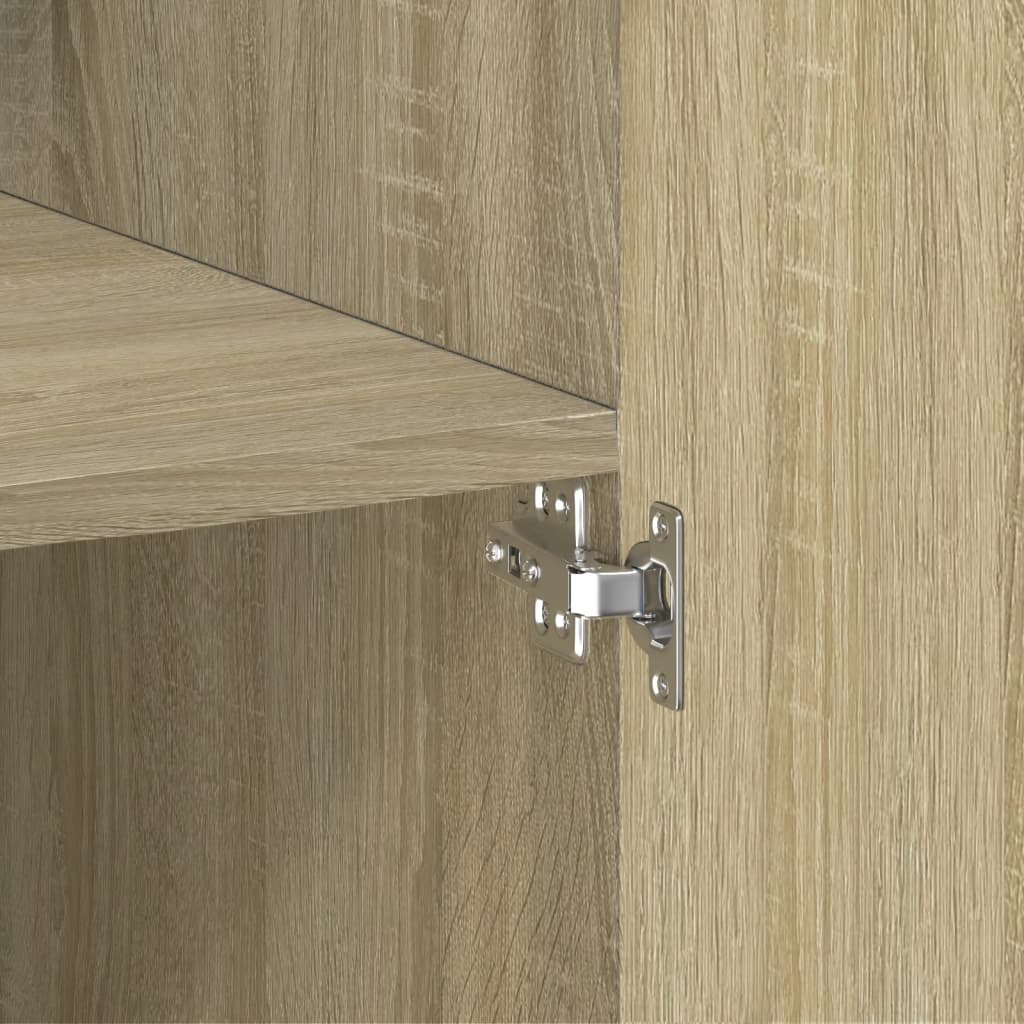 Hoge kast 80x42,5x185 cm bewerkt hout sonoma eikenkleurig
