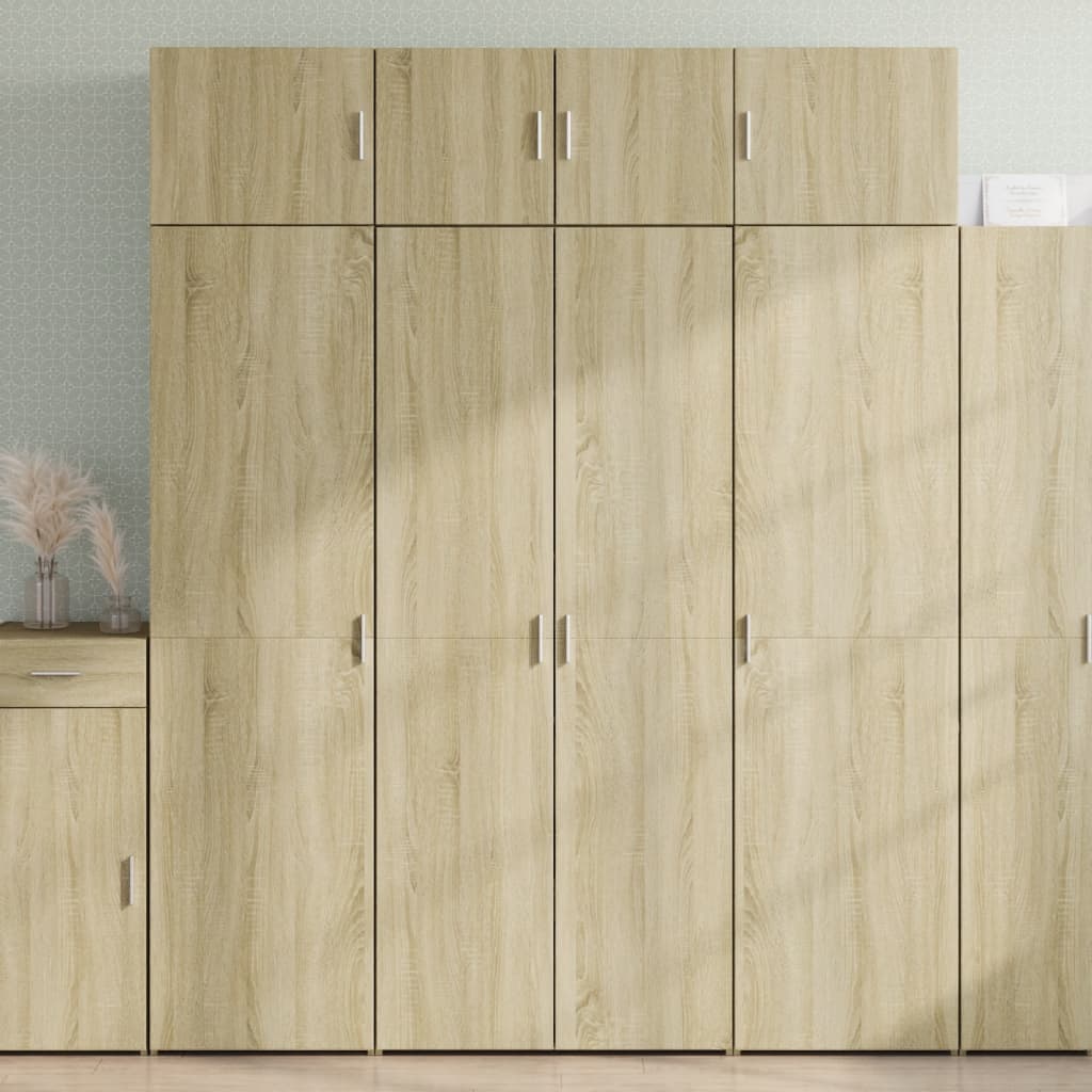 Hoge kast 80x42,5x185 cm bewerkt hout sonoma eikenkleurig