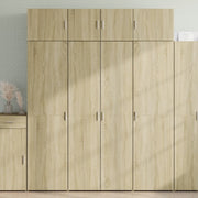 Hoge kast 80x42,5x185 cm bewerkt hout sonoma eiken