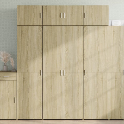 Hoge kast 80x42,5x185 cm bewerkt hout sonoma eikenkleurig