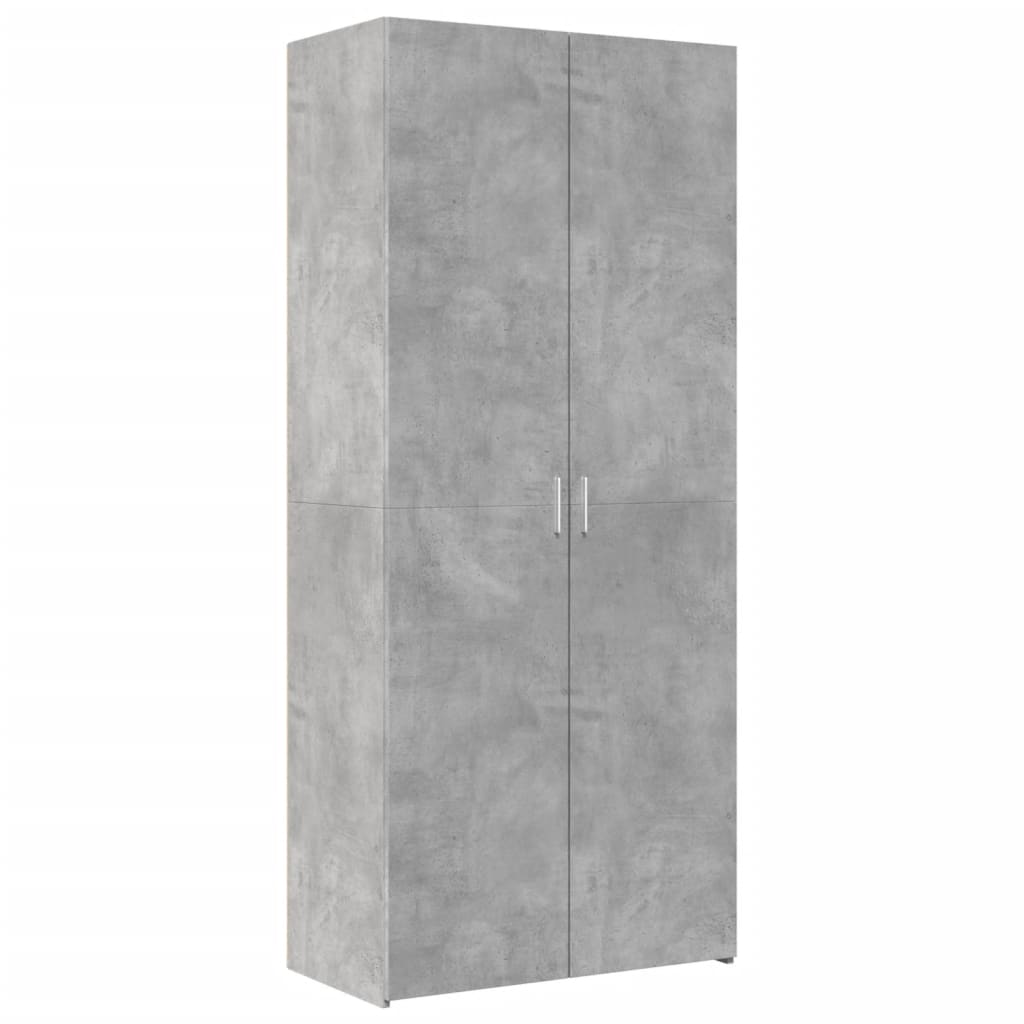 Hoge kast 80x42,5x185 cm bewerkt hout betongrijs