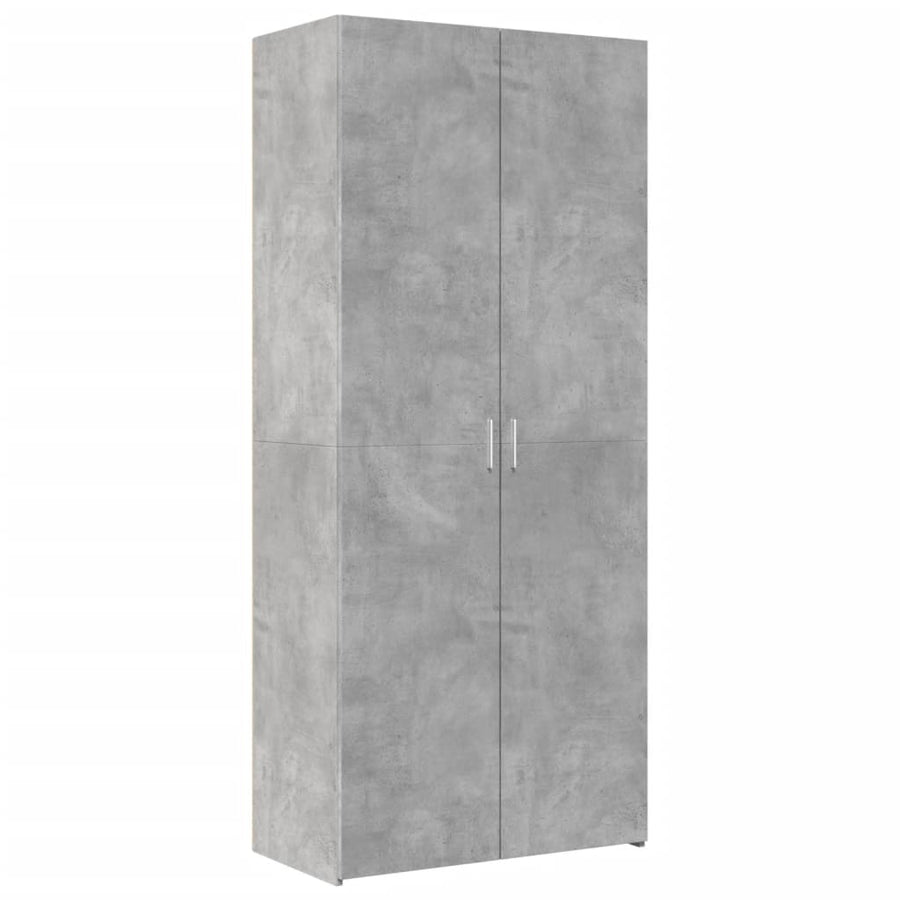 Hoge kast 80x42,5x185 cm bewerkt hout betongrijs