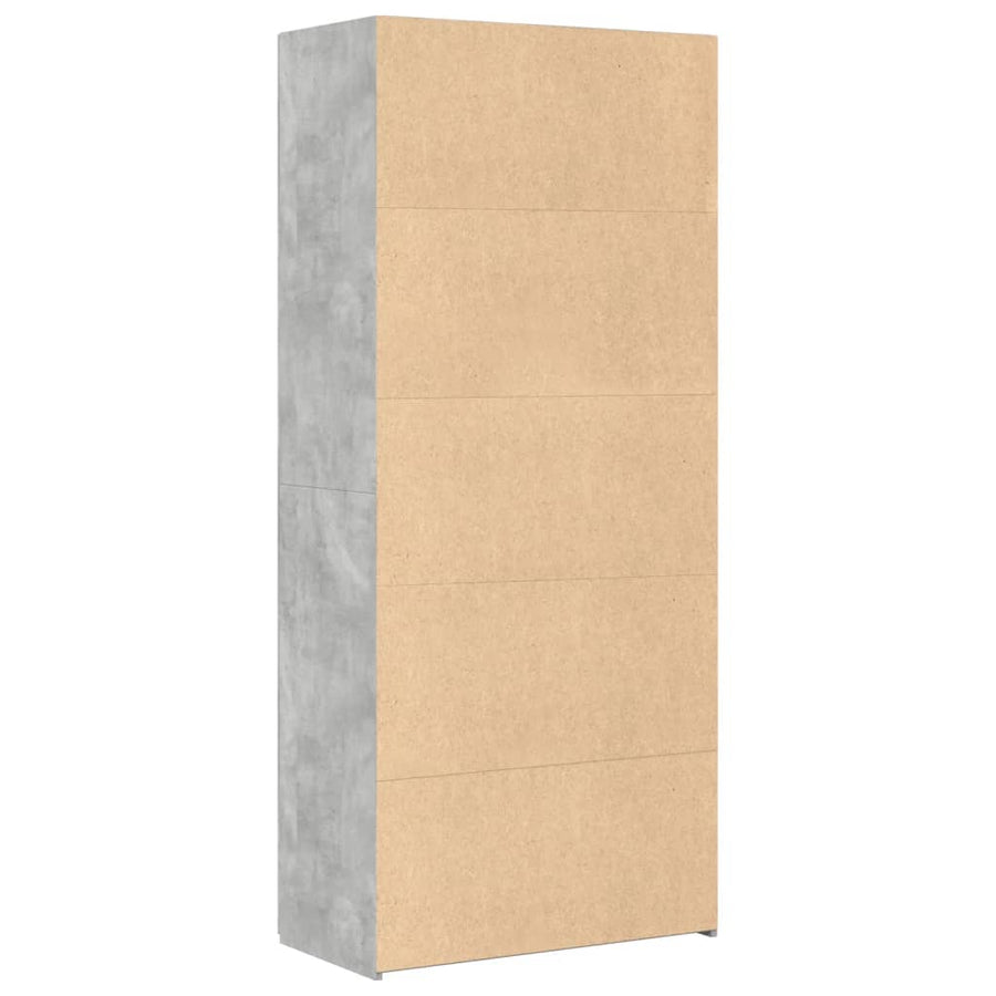 Hoge kast 80x42,5x185 cm bewerkt hout betongrijs
