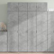 Hoge kast 80x42,5x185 cm bewerkt hout betongrijs