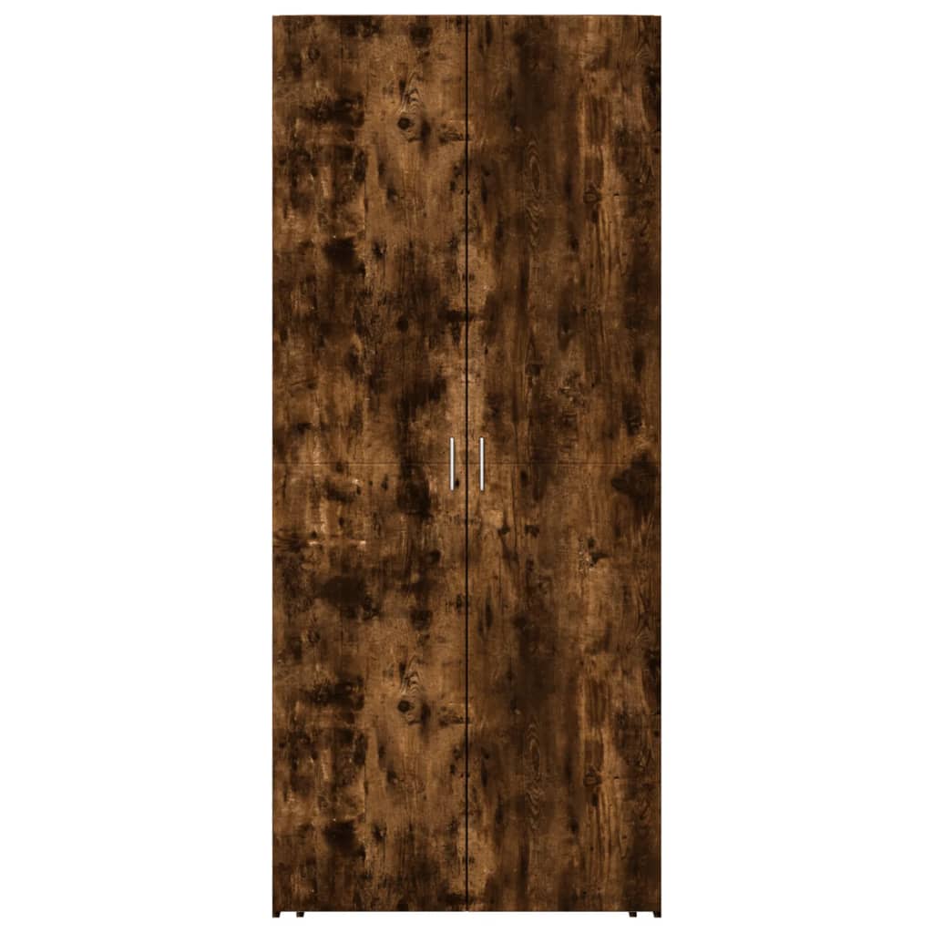 Hoge kast 80x42,5x185 cm bewerkt hout gerookt eikenkleurig