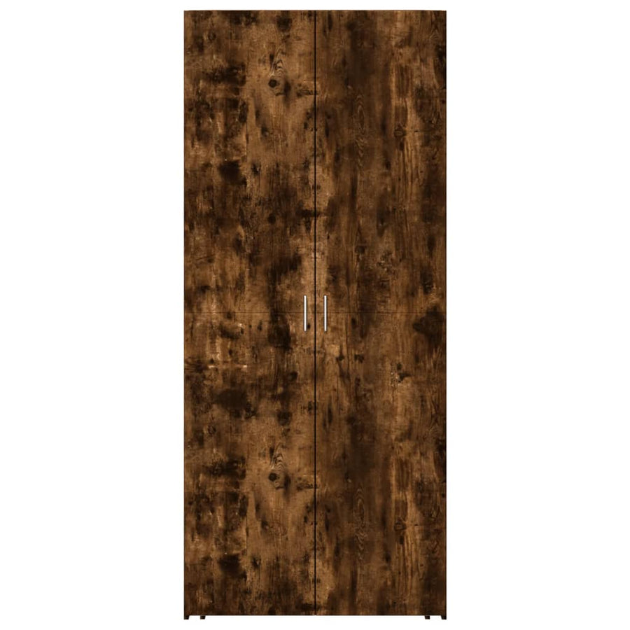 Hoge kast 80x42,5x185 cm bewerkt hout gerookt eikenkleurig