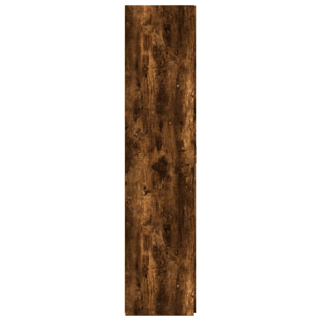Hoge kast 80x42,5x185 cm bewerkt hout gerookt eikenkleurig