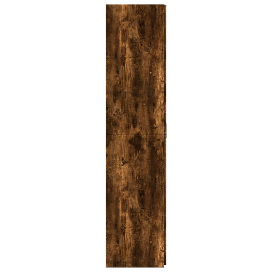 Hoge kast 80x42,5x185 cm bewerkt hout gerookt eikenkleurig