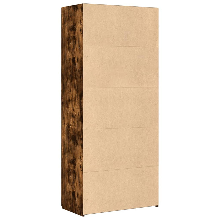 Hoge kast 80x42,5x185 cm bewerkt hout gerookt eikenkleurig