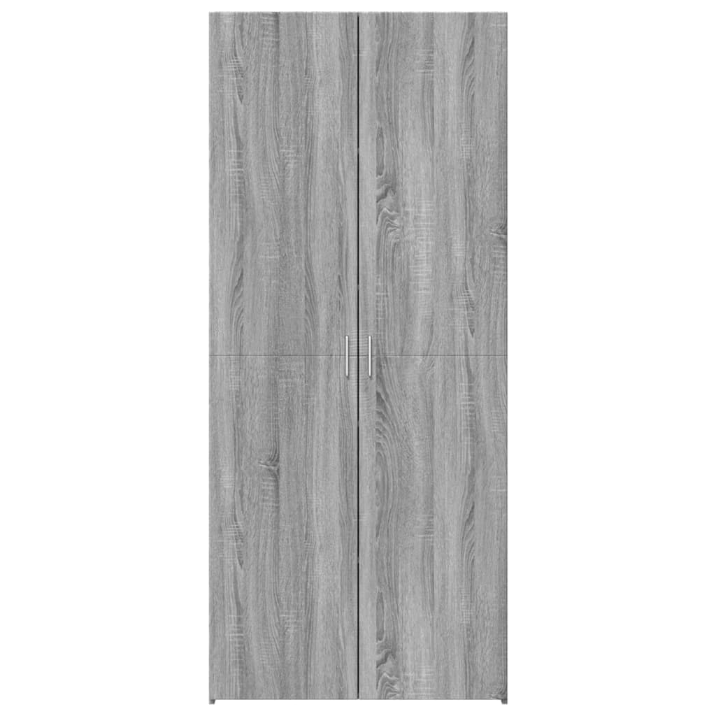 Hoge kast 80x42,5x185 cm bewerkt hout grijs sonoma eikenkleurig