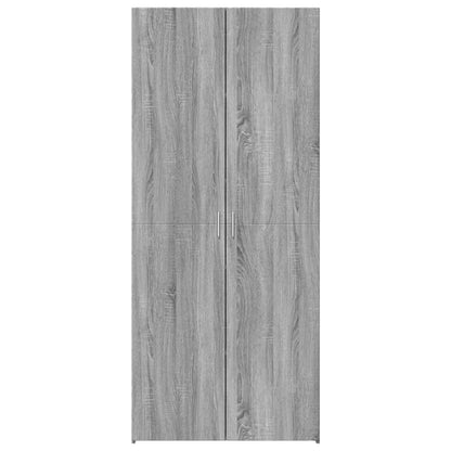 Hoge kast 80x42,5x185 cm bewerkt hout grijs sonoma eikenkleurig
