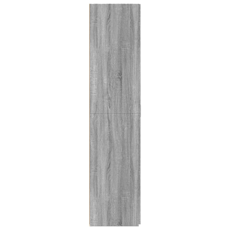 Hoge kast 80x42,5x185 cm bewerkt hout grijs sonoma eikenkleurig