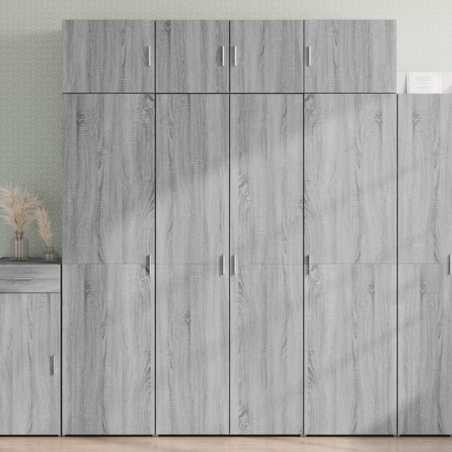 Hoge kast 80x42,5x185 cm bewerkt hout grijs sonoma eikenkleurig