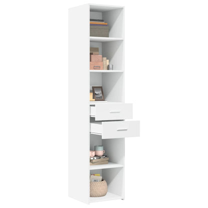 Hoge kast 40x42,5x185 cm bewerkt hout wit