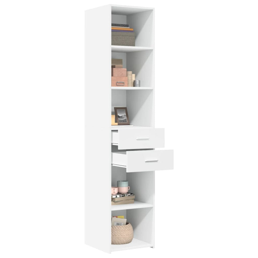 Hoge kast 40x42,5x185 cm bewerkt hout wit