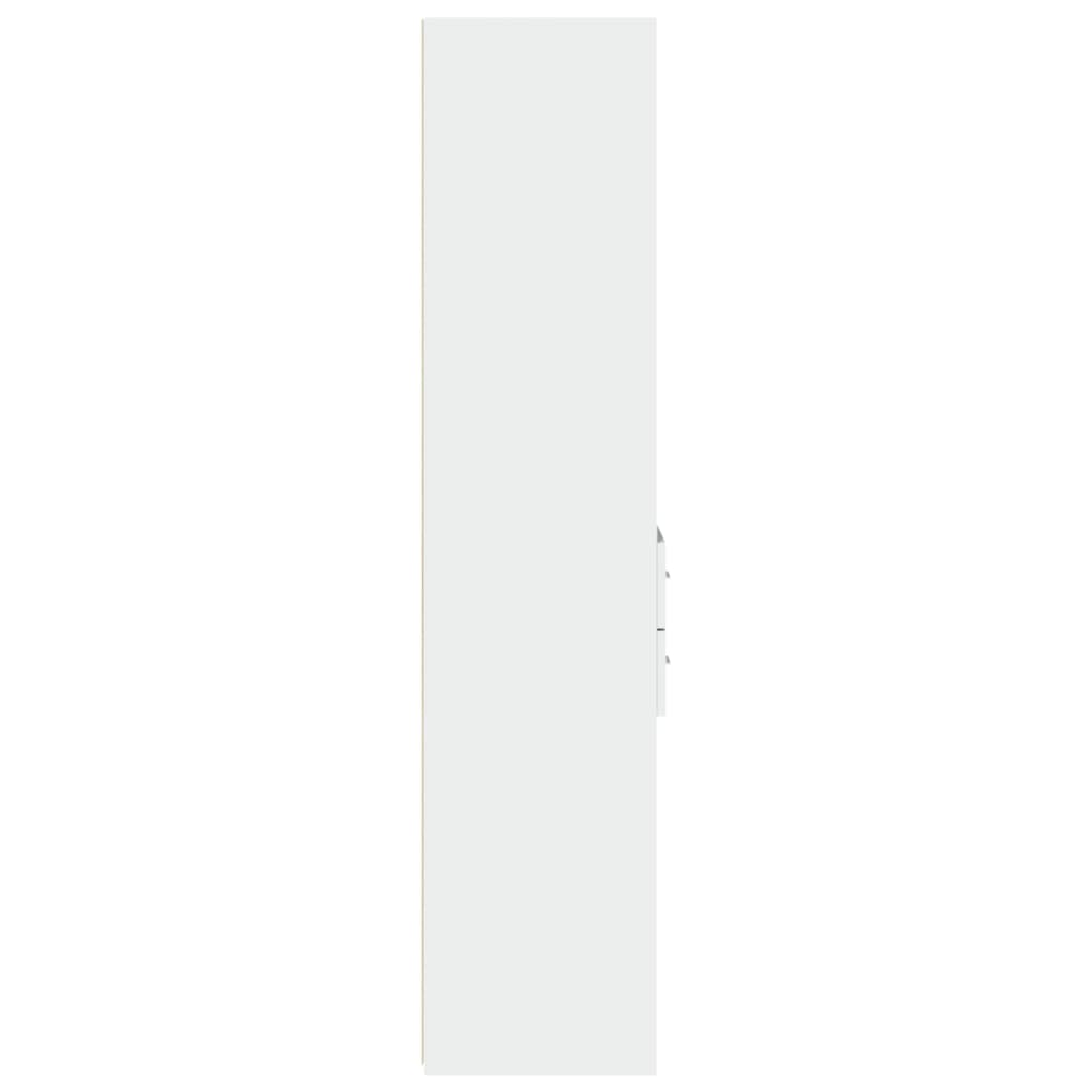 Hoge kast 40x42,5x185 cm bewerkt hout wit