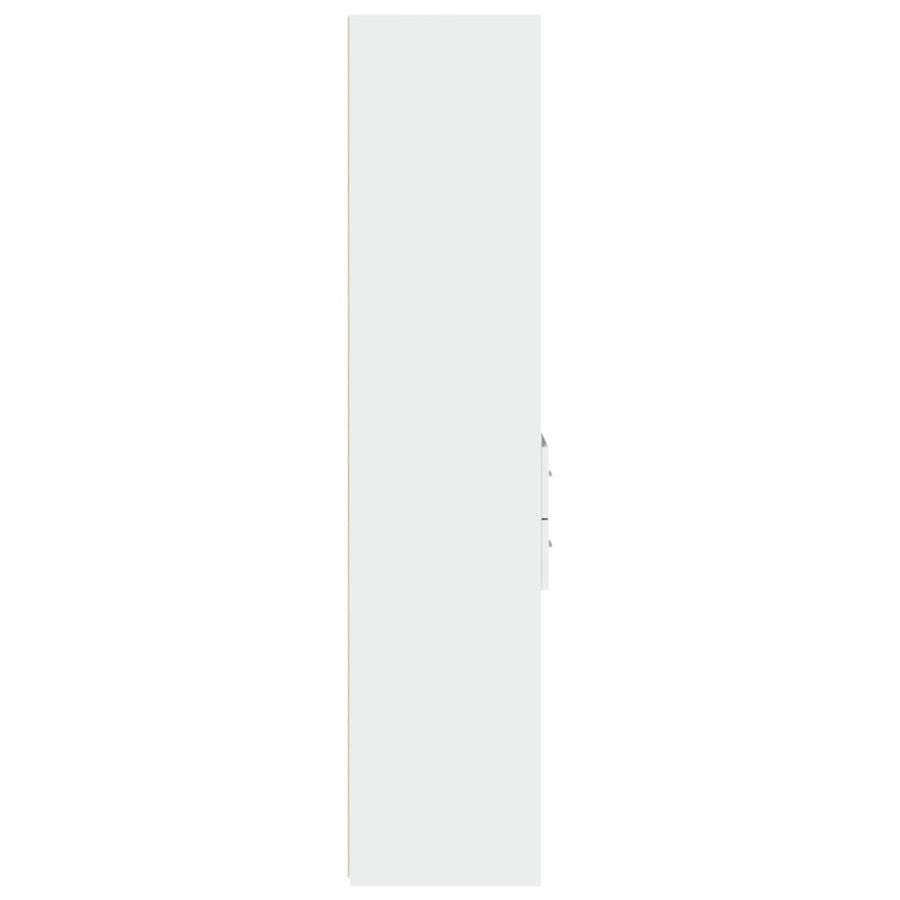 Hoge kast 40x42,5x185 cm bewerkt hout wit
