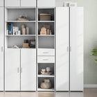 Tall cabinet 40x42.5x185 cm carved wood white