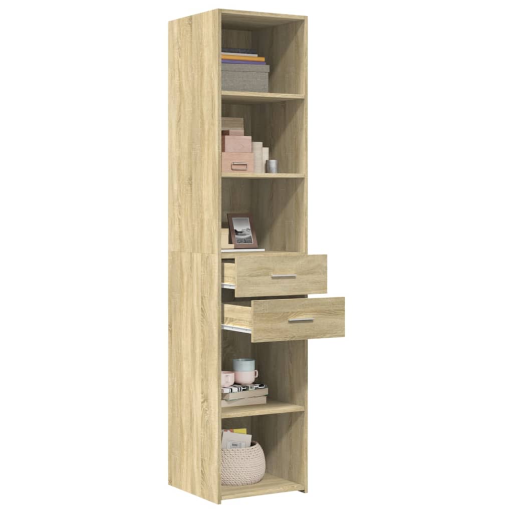 Hoge kast 40x42,5x185 cm bewerkt hout sonoma eikenkleurig